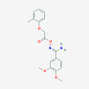 molecular formula C18H20N2O5 B5844717 3,4-dimethoxy-N'-{[(2-methylphenoxy)acetyl]oxy}benzenecarboximidamide 