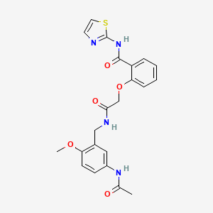 molecular formula C22H22N4O5S B5844746 2-(2-{[5-(acetylamino)-2-methoxybenzyl]amino}-2-oxoethoxy)-N-1,3-thiazol-2-ylbenzamide 