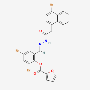 2,4-dibromo-6-{2-[(4-bromo-1-naphthyl)acetyl]carbonohydrazonoyl}phenyl 2-furoate