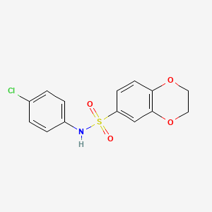molecular formula C14H12ClNO4S B5844774 N-(4-chlorophenyl)-2,3-dihydro-1,4-benzodioxine-6-sulfonamide 
