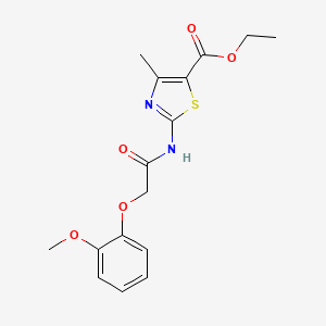 molecular formula C16H18N2O5S B5844847 ethyl 2-{[(2-methoxyphenoxy)acetyl]amino}-4-methyl-1,3-thiazole-5-carboxylate 