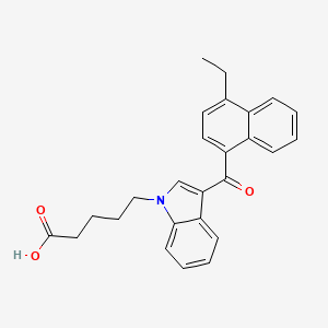 molecular formula C26H25NO3 B584490 5-[3-(4-Ethylnaphthalene-1-carbonyl)indol-1-yl]pentanoic acid CAS No. 1427521-36-5