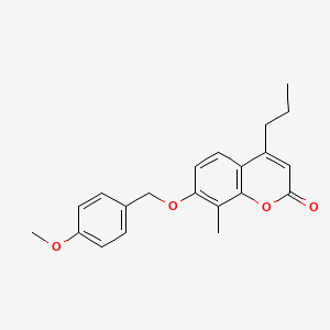 molecular formula C21H22O4 B5844909 7-[(4-methoxybenzyl)oxy]-8-methyl-4-propyl-2H-chromen-2-one 