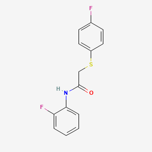 molecular formula C14H11F2NOS B5844928 N-(2-fluorophenyl)-2-[(4-fluorophenyl)thio]acetamide 