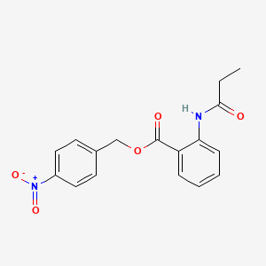 molecular formula C17H16N2O5 B5844931 4-nitrobenzyl 2-(propionylamino)benzoate 