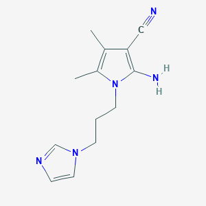 molecular formula C13H17N5 B5844939 2-amino-1-[3-(1H-imidazol-1-yl)propyl]-4,5-dimethyl-1H-pyrrole-3-carbonitrile 