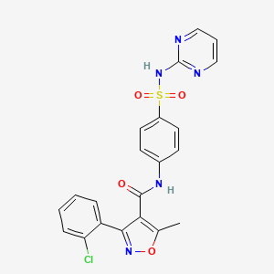 molecular formula C21H16ClN5O4S B5844965 3-(2-chlorophenyl)-5-methyl-N-{4-[(2-pyrimidinylamino)sulfonyl]phenyl}-4-isoxazolecarboxamide 