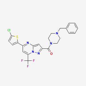 molecular formula C23H19ClF3N5OS B5844992 2-[(4-benzyl-1-piperazinyl)carbonyl]-5-(5-chloro-2-thienyl)-7-(trifluoromethyl)pyrazolo[1,5-a]pyrimidine 