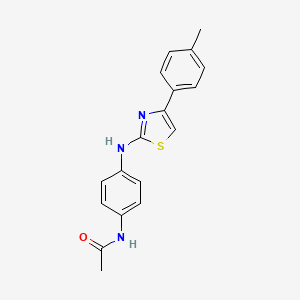 molecular formula C18H17N3OS B5845002 N-(4-{[4-(4-methylphenyl)-1,3-thiazol-2-yl]amino}phenyl)acetamide 