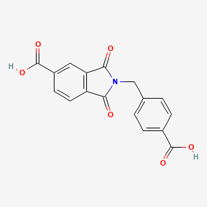 molecular formula C17H11NO6 B5845011 2-(4-carboxybenzyl)-1,3-dioxo-5-isoindolinecarboxylic acid 