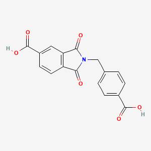 molecular formula C17H11NO6 B5845011 2-[(4-CARBOXYPHENYL)METHYL]-1,3-DIOXO-2,3-DIHYDRO-1H-ISOINDOLE-5-CARBOXYLIC ACID 