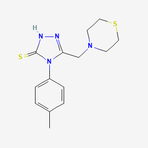 4-(4-methylphenyl)-5-(4-thiomorpholinylmethyl)-2,4-dihydro-3H-1,2,4-triazole-3-thione