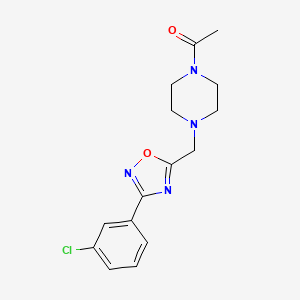 molecular formula C15H17ClN4O2 B5845022 1-acetyl-4-{[3-(3-chlorophenyl)-1,2,4-oxadiazol-5-yl]methyl}piperazine 
