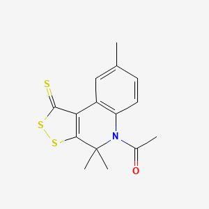 molecular formula C15H15NOS3 B5845034 1-(4,4,8-trimethyl-1-thioxo-1,4-dihydro-5H-[1,2]dithiolo[3,4-c]quinolin-5-yl)ethanone 