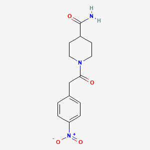 molecular formula C14H17N3O4 B5845061 1-[(4-nitrophenyl)acetyl]-4-piperidinecarboxamide 