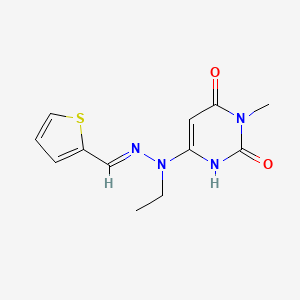 molecular formula C12H14N4O2S B5845070 2-thiophenecarbaldehyde ethyl(1-methyl-2,6-dioxo-1,2,3,6-tetrahydro-4-pyrimidinyl)hydrazone 