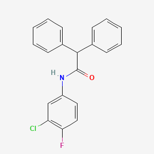 molecular formula C20H15ClFNO B5845078 N-(3-chloro-4-fluorophenyl)-2,2-diphenylacetamide 