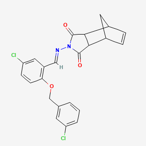 4-({5-chloro-2-[(3-chlorobenzyl)oxy]benzylidene}amino)-4-azatricyclo[5.2.1.0~2,6~]dec-8-ene-3,5-dione
