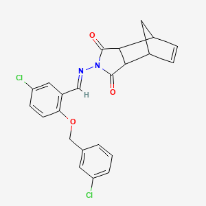 molecular formula C23H18Cl2N2O3 B5845096 4-({5-chloro-2-[(3-chlorobenzyl)oxy]benzylidene}amino)-4-azatricyclo[5.2.1.0~2,6~]dec-8-ene-3,5-dione 