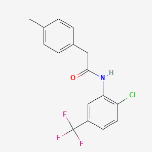 molecular formula C16H13ClF3NO B5845121 N-[2-chloro-5-(trifluoromethyl)phenyl]-2-(4-methylphenyl)acetamide 