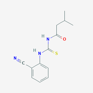 molecular formula C13H15N3OS B5845128 N-[(2-cyanophenyl)carbamothioyl]-3-methylbutanamide 