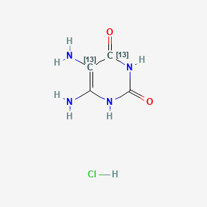 molecular formula C4H7ClN4O2 B584513 5,6-Diamino-2,4-dihydroxypyrimidine-13C2, Hydrochloride Salt CAS No. 1346605-20-6