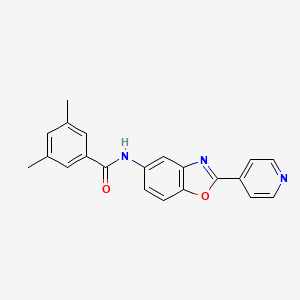 molecular formula C21H17N3O2 B5845133 3,5-dimethyl-N-[2-(4-pyridinyl)-1,3-benzoxazol-5-yl]benzamide 