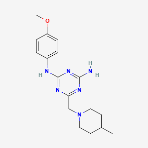 N-(4-methoxyphenyl)-6-[(4-methyl-1-piperidinyl)methyl]-1,3,5-triazine-2,4-diamine