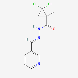 molecular formula C11H11Cl2N3O B5845185 2,2-dichloro-1-methyl-N'-[(E)-pyridin-3-ylmethylidene]cyclopropanecarbohydrazide 