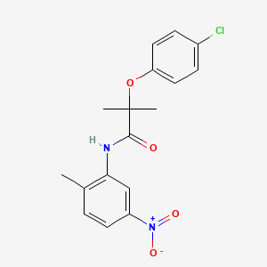 molecular formula C17H17ClN2O4 B5845190 2-(4-chlorophenoxy)-2-methyl-N-(2-methyl-5-nitrophenyl)propanamide 