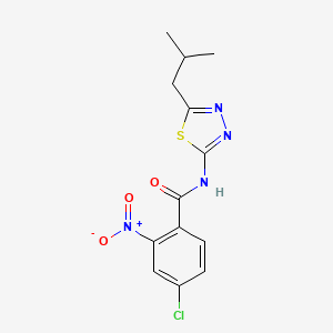 molecular formula C13H13ClN4O3S B5845241 4-chloro-N-(5-isobutyl-1,3,4-thiadiazol-2-yl)-2-nitrobenzamide 