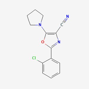 molecular formula C14H12ClN3O B5845243 2-(2-chlorophenyl)-5-(1-pyrrolidinyl)-1,3-oxazole-4-carbonitrile 