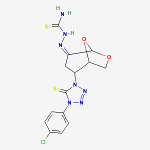 2-[4-(4-chlorophenyl)-5-thioxo-4,5-dihydro-1H-tetrazol-1-yl]-6,8-dioxabicyclo[3.2.1]octan-4-one thiosemicarbazone