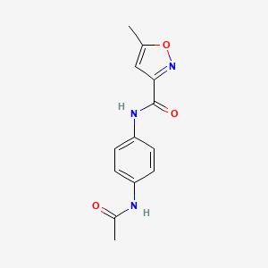 molecular formula C13H13N3O3 B5845267 N-[4-(acetylamino)phenyl]-5-methyl-3-isoxazolecarboxamide 