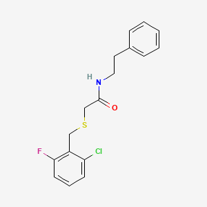 molecular formula C17H17ClFNOS B5845281 2-[(2-chloro-6-fluorobenzyl)thio]-N-(2-phenylethyl)acetamide 