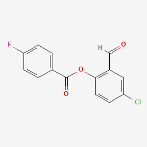 molecular formula C14H8ClFO3 B5845303 4-chloro-2-formylphenyl 4-fluorobenzoate 