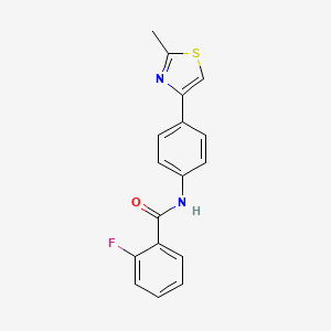 molecular formula C17H13FN2OS B5845329 2-fluoro-N-[4-(2-methyl-1,3-thiazol-4-yl)phenyl]benzamide 