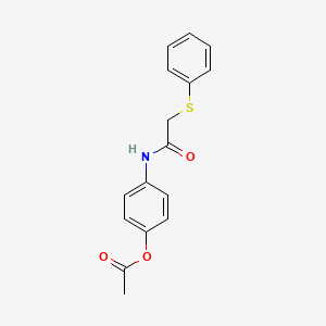 4-{[2-(phenylthio)acetyl]amino}phenyl acetate