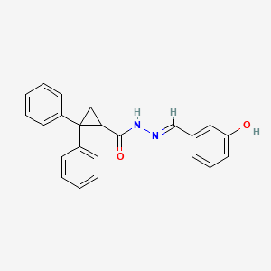 molecular formula C23H20N2O2 B5845356 N'-(3-hydroxybenzylidene)-2,2-diphenylcyclopropanecarbohydrazide 