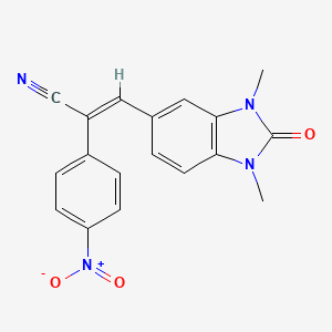molecular formula C18H14N4O3 B5845385 3-(1,3-dimethyl-2-oxo-2,3-dihydro-1H-benzimidazol-5-yl)-2-(4-nitrophenyl)acrylonitrile 