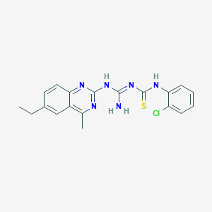 molecular formula C19H19ClN6S B5845401 N-(2-chlorophenyl)-N'-[[(6-ethyl-4-methyl-2-quinazolinyl)amino](imino)methyl]thiourea 