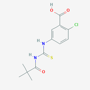 molecular formula C13H15ClN2O3S B5845419 2-chloro-5-({[(2,2-dimethylpropanoyl)amino]carbonothioyl}amino)benzoic acid 