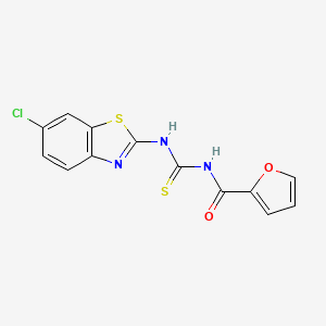 molecular formula C13H8ClN3O2S2 B5845432 N-{[(6-chloro-1,3-benzothiazol-2-yl)amino]carbonothioyl}-2-furamide 