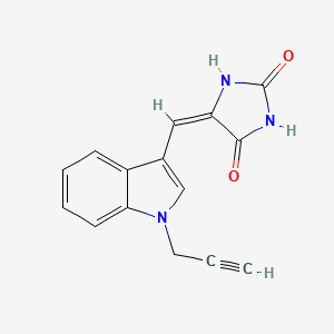 molecular formula C15H11N3O2 B5845436 5-{[1-(2-propyn-1-yl)-1H-indol-3-yl]methylene}-2,4-imidazolidinedione 