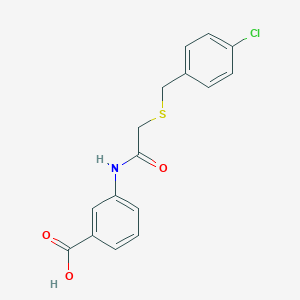 molecular formula C16H14ClNO3S B5845453 3-({[(4-chlorobenzyl)thio]acetyl}amino)benzoic acid 
