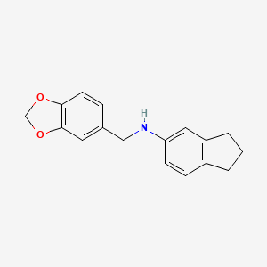 molecular formula C17H17NO2 B5845454 (1,3-benzodioxol-5-ylmethyl)2,3-dihydro-1H-inden-5-ylamine 