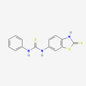 molecular formula C14H11N3S3 B5845467 N-(2-mercapto-1,3-benzothiazol-6-yl)-N'-phenylthiourea 