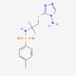 molecular formula C13H19N5O2S2 B5845469 N-{2-[(4-amino-4H-1,2,4-triazol-3-yl)thio]-1,1-dimethylethyl}-4-methylbenzenesulfonamide 