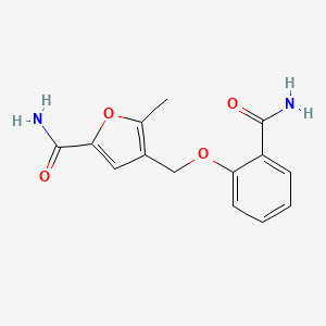 molecular formula C14H14N2O4 B5845477 4-{[2-(aminocarbonyl)phenoxy]methyl}-5-methyl-2-furamide 