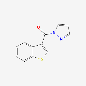 molecular formula C12H8N2OS B5845479 1-(1-benzothien-3-ylcarbonyl)-1H-pyrazole 